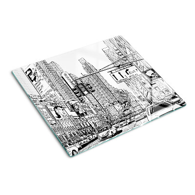 Tábua para cozinha Nova York no estilo de história em quadrinhos