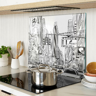 Tábua para cozinha Nova York no estilo de história em quadrinhos