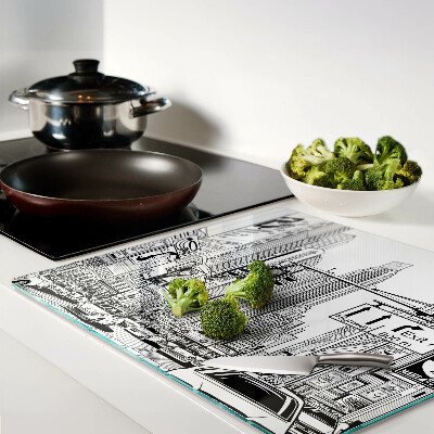 Tábua para cozinha Nova York no estilo de história em quadrinhos