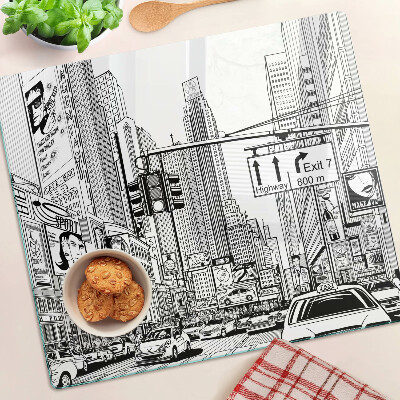 Tábua para cozinha Nova York no estilo de história em quadrinhos