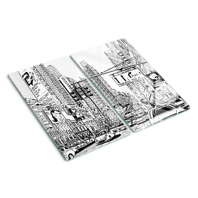 Tábua para cozinha Nova York no estilo de história em quadrinhos