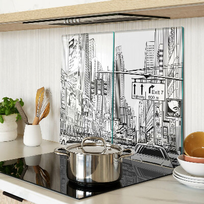 Tábua para cozinha Nova York no estilo de história em quadrinhos