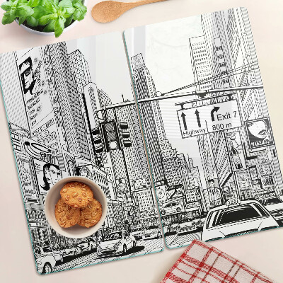 Tábua para cozinha Nova York no estilo de história em quadrinhos