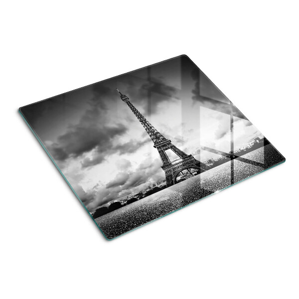 Tábua para cozinha A Torre Eiffel em preto e branco