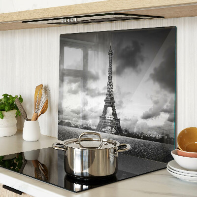 Tábua para cozinha A Torre Eiffel em preto e branco