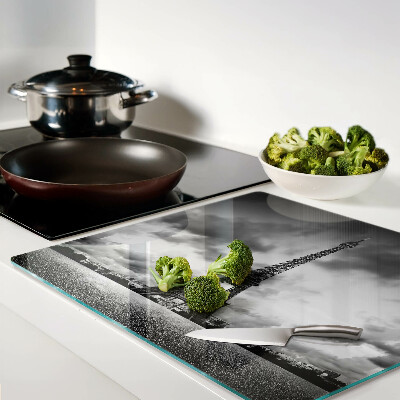 Tábua para cozinha A Torre Eiffel em preto e branco