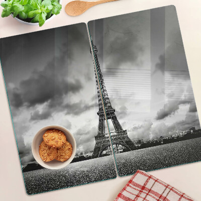 Tábua para cozinha A Torre Eiffel em preto e branco