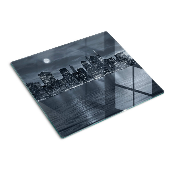 Tábua para corte Panorama da cidade noturna