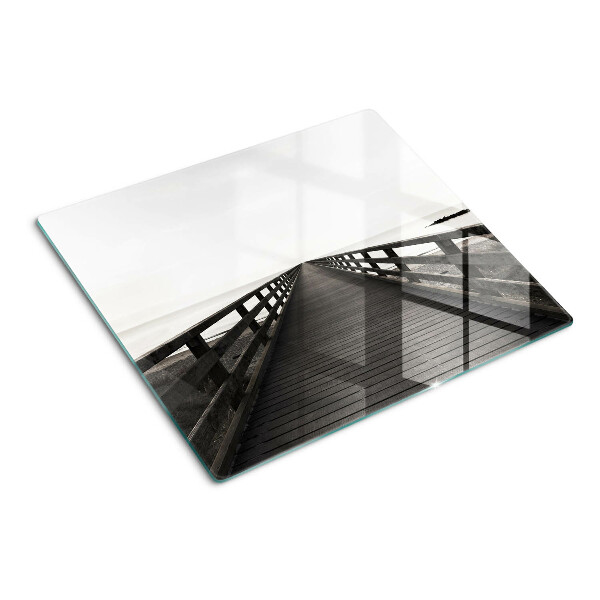 Tábua para corte Ponte de madeira sobre a água