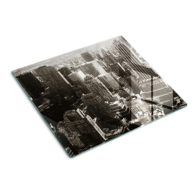 Tábua para cozinha Panorama da cidade em tons de preto e branco