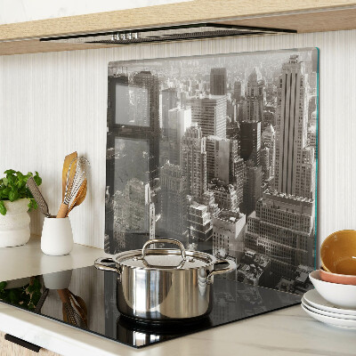 Tábua para cozinha Panorama da cidade em tons de preto e branco