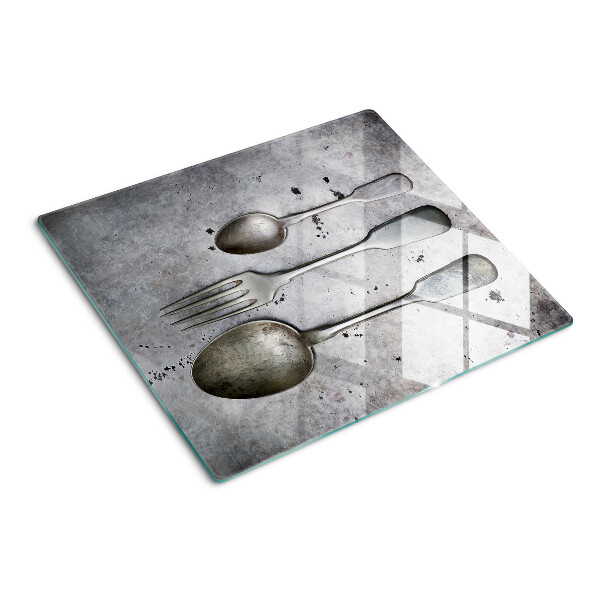 Tábua para cozinha Talheres em fundo de concreto