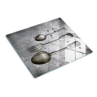 Tábua para cozinha Talheres em fundo de concreto