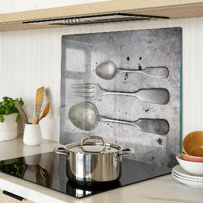 Tábua para cozinha Talheres em fundo de concreto