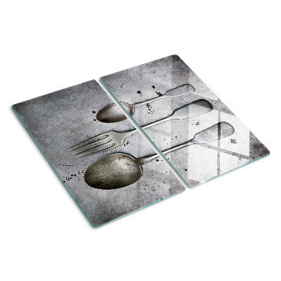 Tábua para cozinha Talheres em fundo de concreto