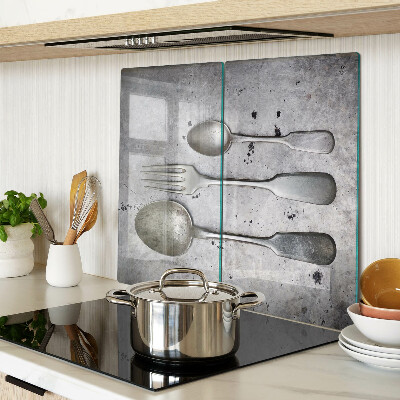 Tábua para cozinha Talheres em fundo de concreto