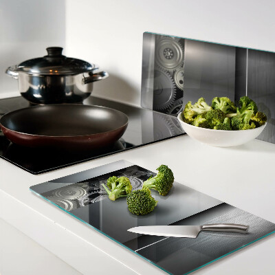 Tábua para cozinha Engrenagens mecânicas e superfícies metálicas