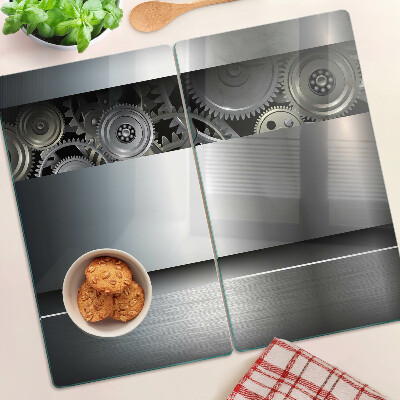 Tábua para cozinha Engrenagens mecânicas e superfícies metálicas