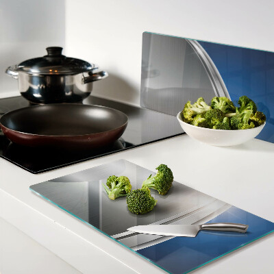 Tábua para cozinha Efeito metálico com detalhes em azul