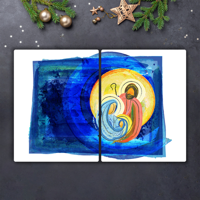 Tábua cozinha Natal Abstração Família Inverno