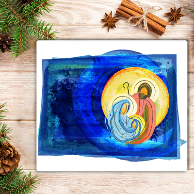 Tábua cozinha Natal Abstração Família Inverno