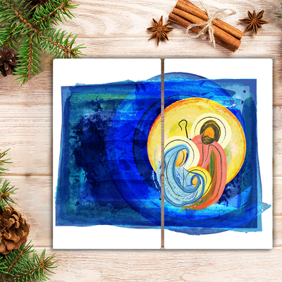 Tábua cozinha Natal Abstração Família Inverno