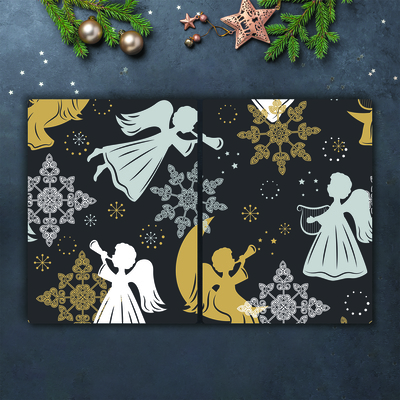 Tábua cozinha Flocos de neve anjos natal