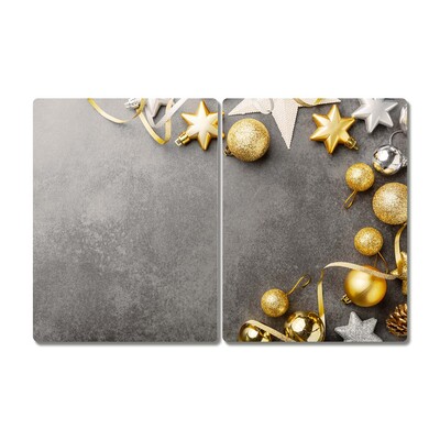 Tábua de corte Enfeites de Natal com Estrelas Douradas