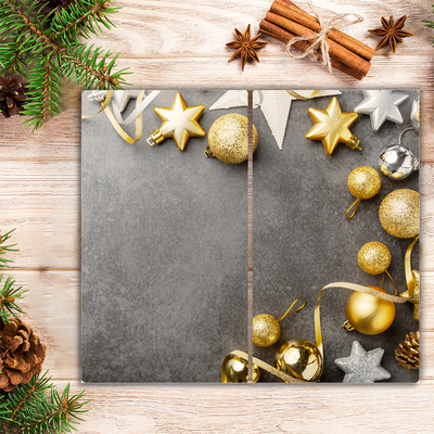 Tábua de corte Enfeites de Natal com Estrelas Douradas