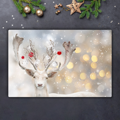 Tábua de corte Bolas de Natal de rena branca