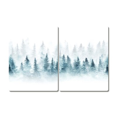 Tábua cozinha Árvores de Natal na floresta Feriados Neve