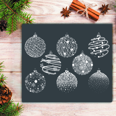 Tábua cozinha Bolas de Natal abstratas de inverno