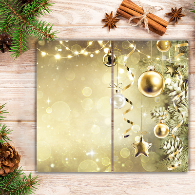 Tábua de corte Enfeites de Natal Dourados