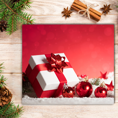 Tábua cozinha Presente de Natal com bolas de neve