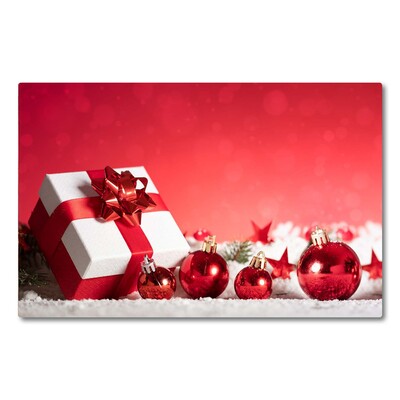 Tábua cozinha Presente de Natal com bolas de neve