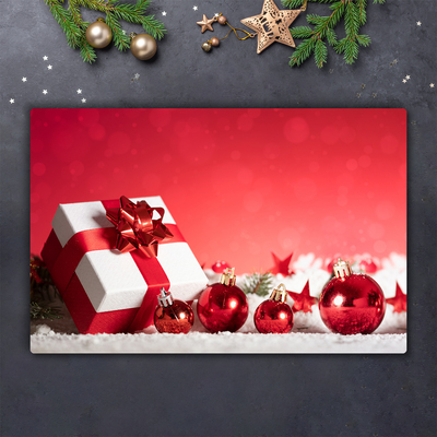 Tábua cozinha Presente de Natal com bolas de neve