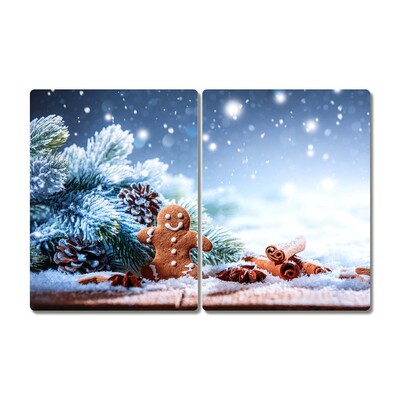 Tábua de corte Árvore de Natal de neve de gengibre de Natal