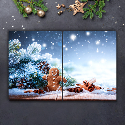 Tábua de corte Árvore de Natal de neve de gengibre de Natal