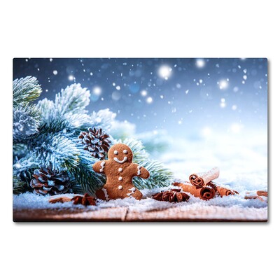 Tábua de corte Árvore de Natal de neve de gengibre de Natal