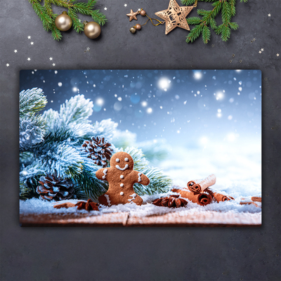 Tábua de corte Árvore de Natal de neve de gengibre de Natal