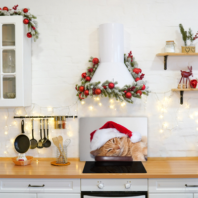 Tábua cozinha Chapéu de Papai Noel Gato Natal