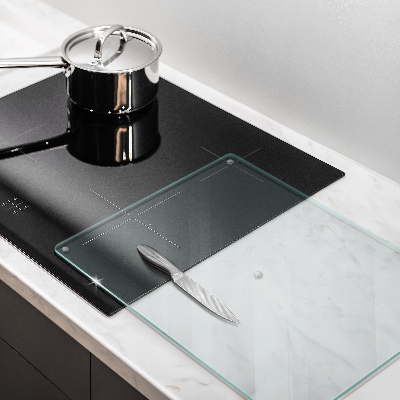 Tábua de corte de vidro transparente retangular