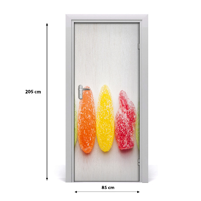 Papel de parede em porta Jujubas coloridas