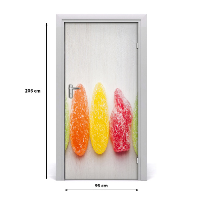 Papel de parede em porta Jujubas coloridas