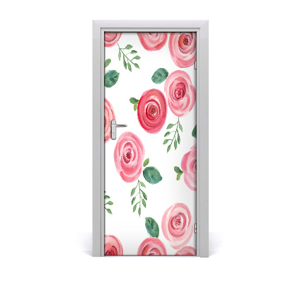 Autocolante para porta rosas cor de rosa