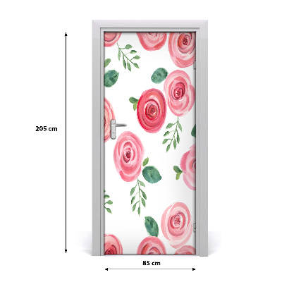 Autocolante para porta rosas cor de rosa
