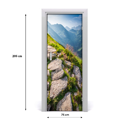 Autocolante para porta Trilha da montanha