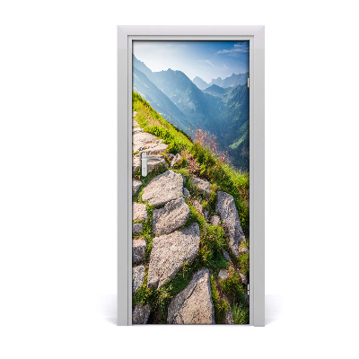 Autocolante para porta Trilha da montanha