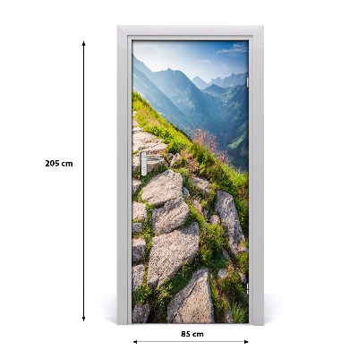 Autocolante para porta Trilha da montanha