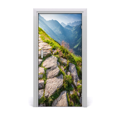Autocolante para porta Trilha da montanha